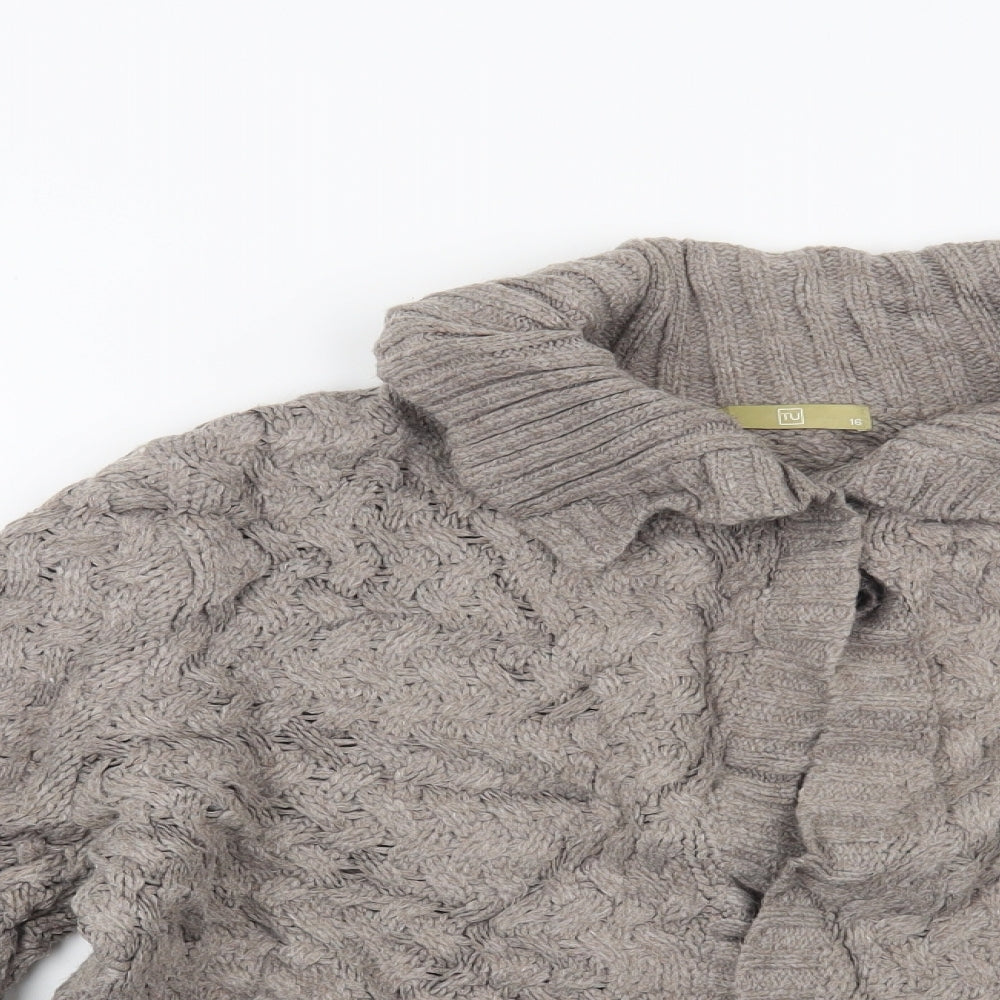 TU Womens Brown   Cardigan Jumper Size 16