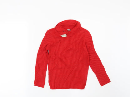 TU Girls Red Striped  Pullover Jumper Size 6 Years