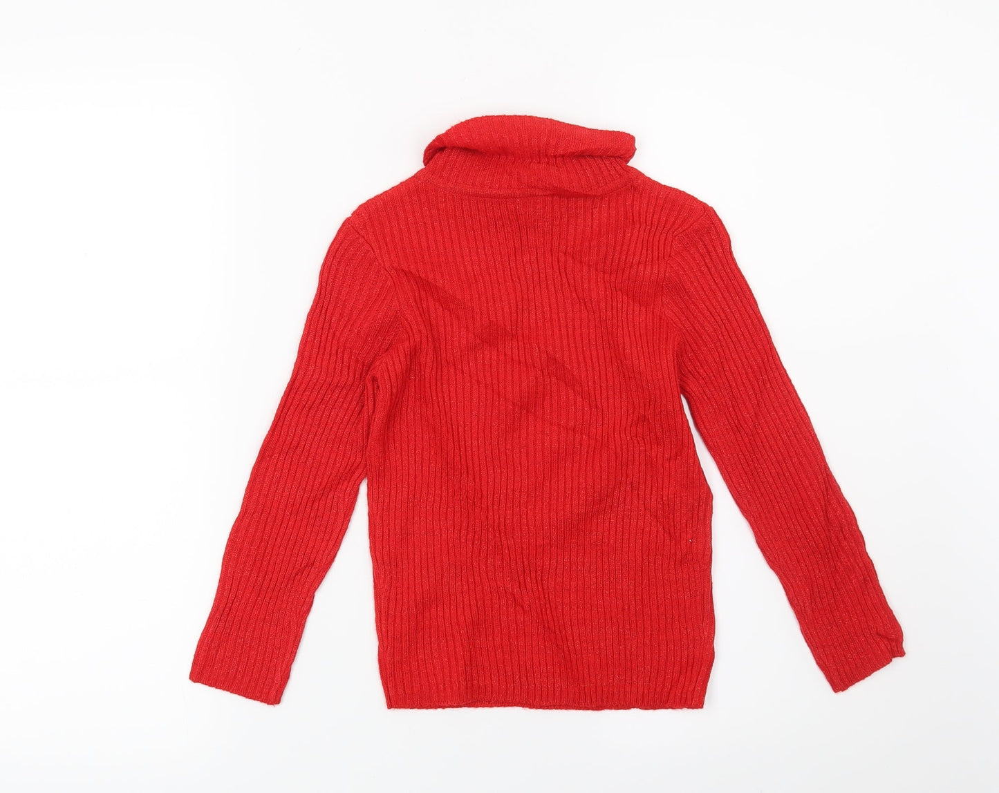 TU Girls Red Striped  Pullover Jumper Size 6 Years