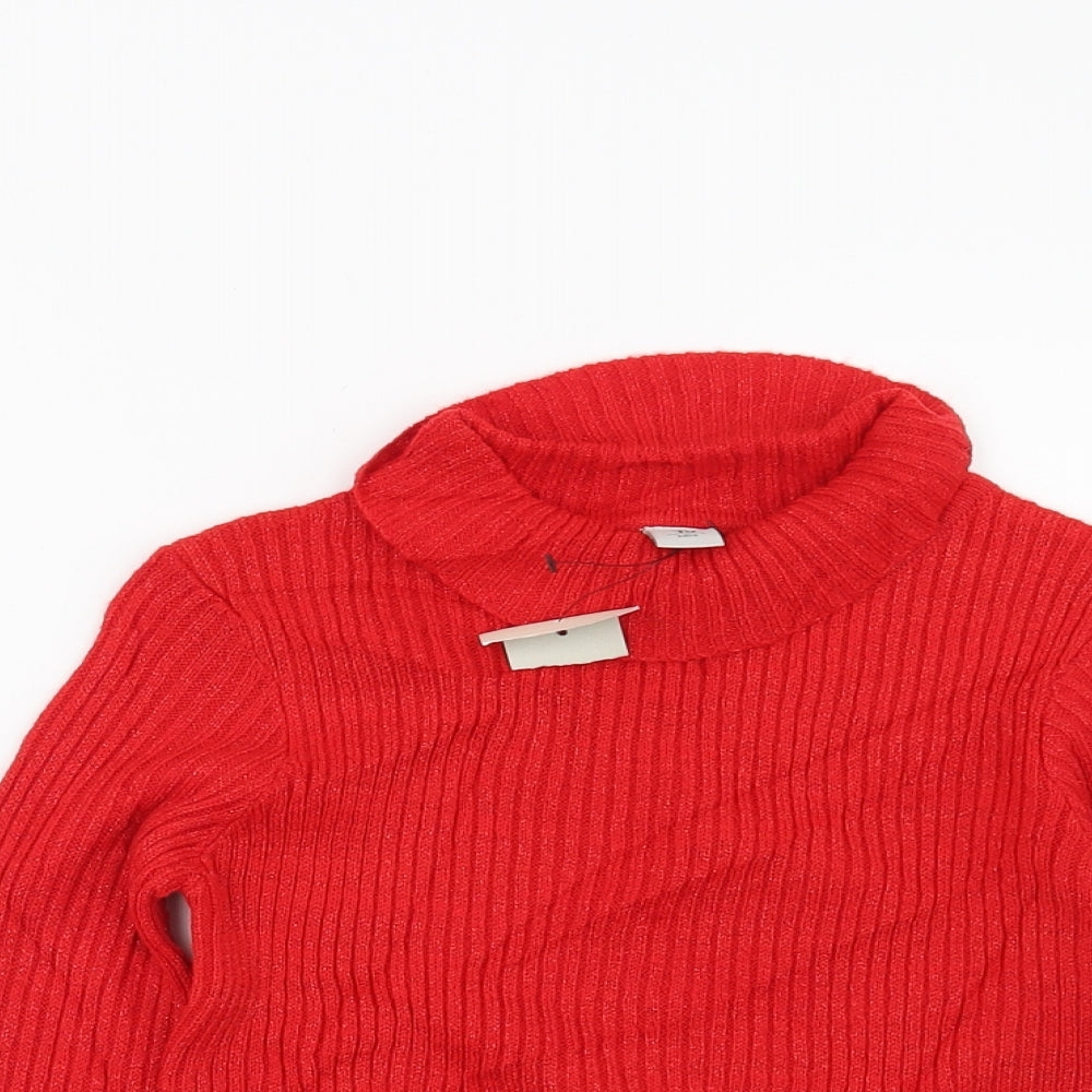 TU Girls Red Striped  Pullover Jumper Size 6 Years