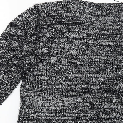 Preworn Womens Black Striped  Pullover Jumper Size XS