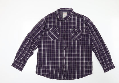 Mens UK Size XL Cedar Wood State Purple  Button-Up Long Sleeve Casual Shirt