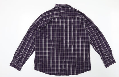 Mens UK Size XL Cedar Wood State Purple  Button-Up Long Sleeve Casual Shirt