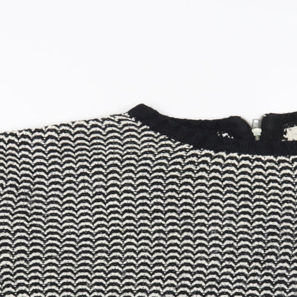 New Look Womens Black Geometric  Pullover Jumper Size 12