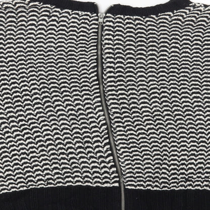 New Look Womens Black Geometric  Pullover Jumper Size 12