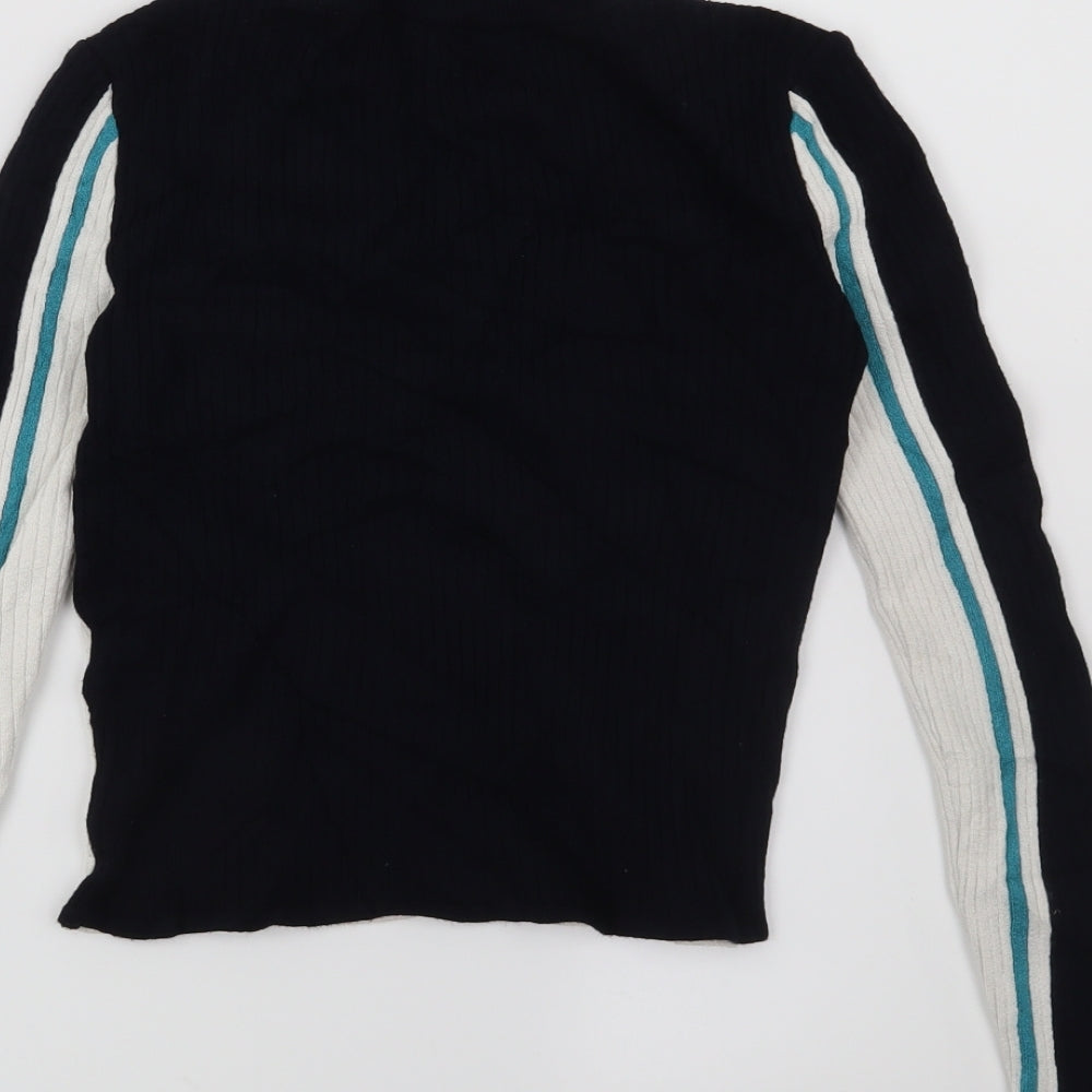 Cooperative Womens Blue Geometric  Pullover Jumper Size XS