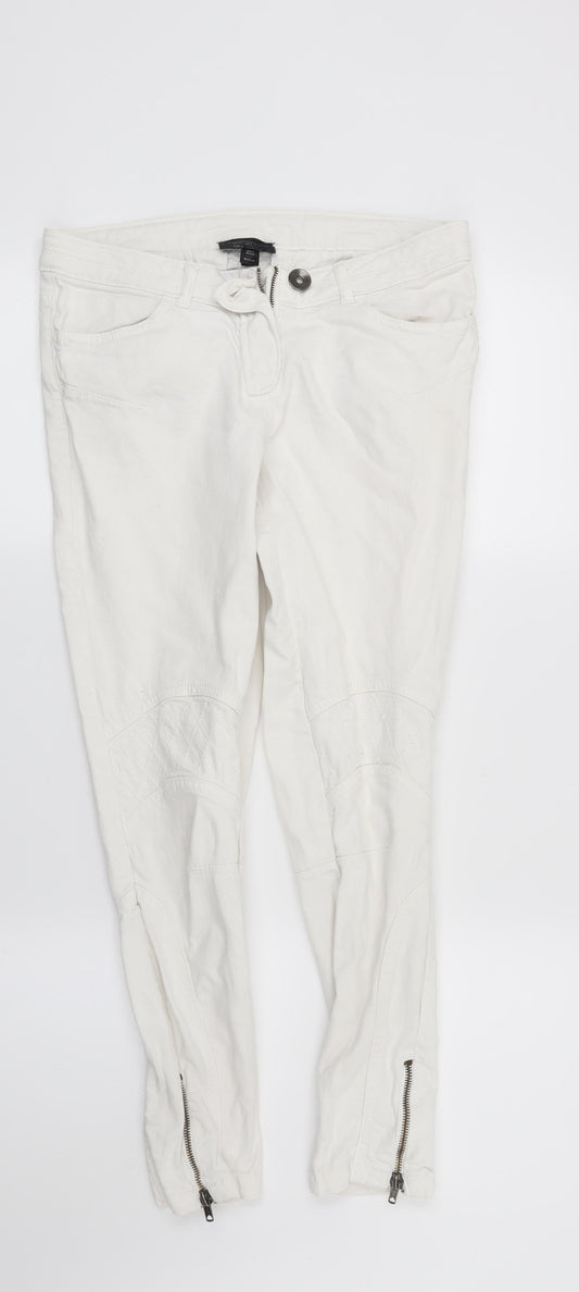 Topshop Womens White   Skinny Jeans Size 8 L25 in