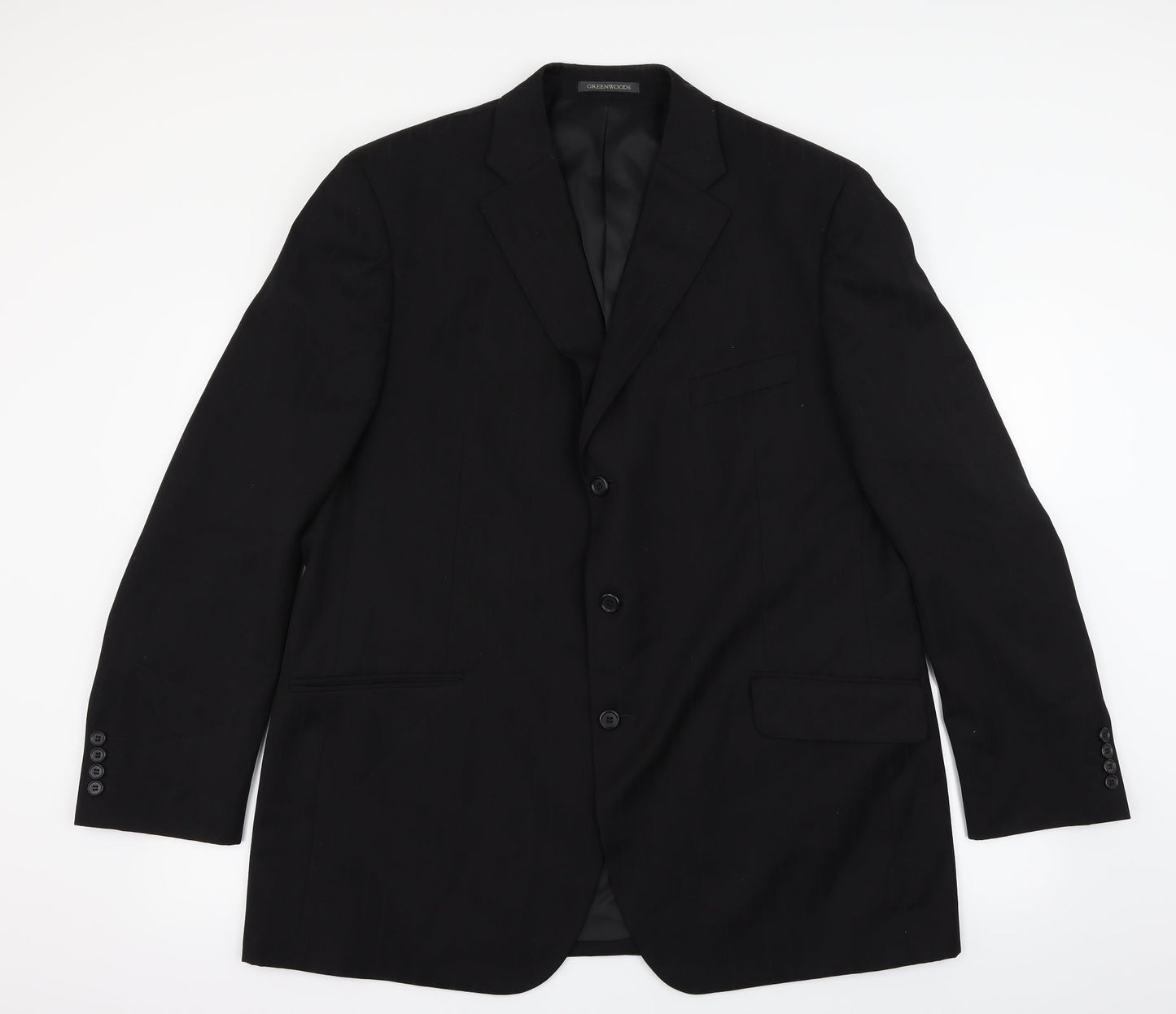 Mens UK Size 46 Greenwoods Regular Black Suit Jacket