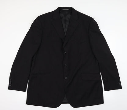 Mens UK Size 46 Greenwoods Regular Black Suit Jacket