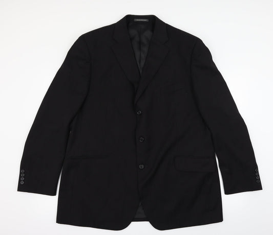 Mens UK Size 46 Greenwoods Regular Black Suit Jacket
