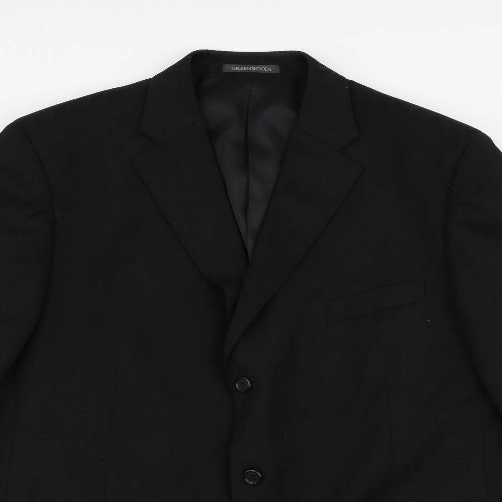 Mens UK Size 46 Greenwoods Regular Black Suit Jacket