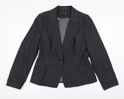 George Womens Grey Striped  Jacket Suit Jacket Size 14