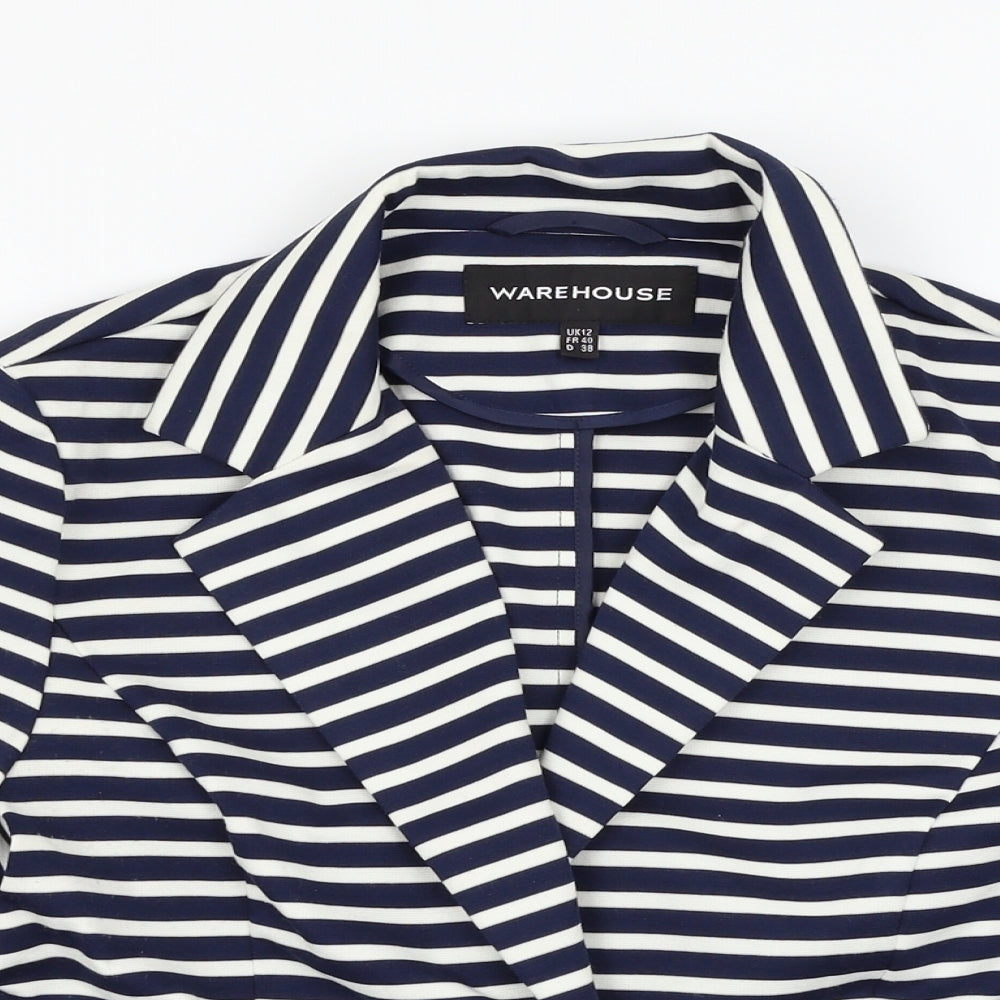 Warehouse Womens Multicoloured Striped  Jacket Blazer Size 12