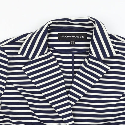 Warehouse Womens Multicoloured Striped  Jacket Blazer Size 12