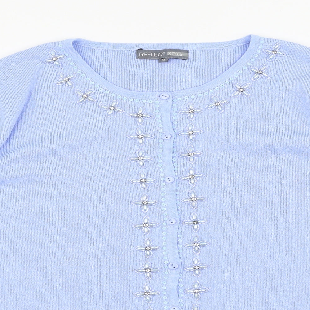 Reflect Style Womens Blue   Cardigan Jumper Size M