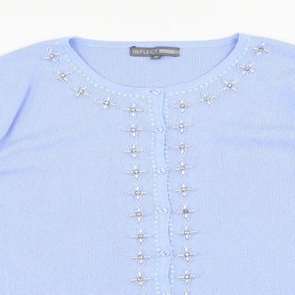 Reflect Style Womens Blue   Cardigan Jumper Size M