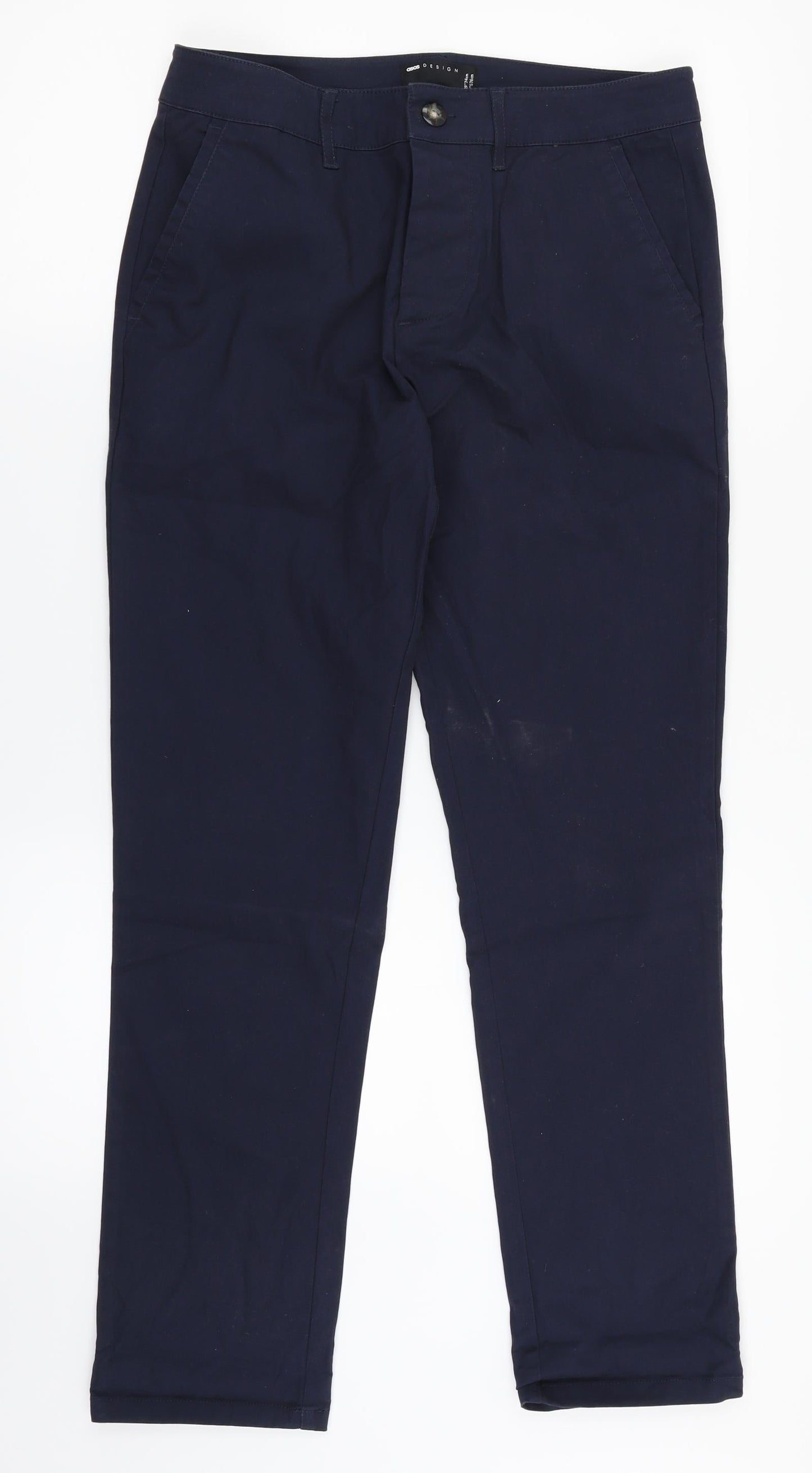 Mens UK Size 29 in ASOS Regular Fit Chino Blue Trousers