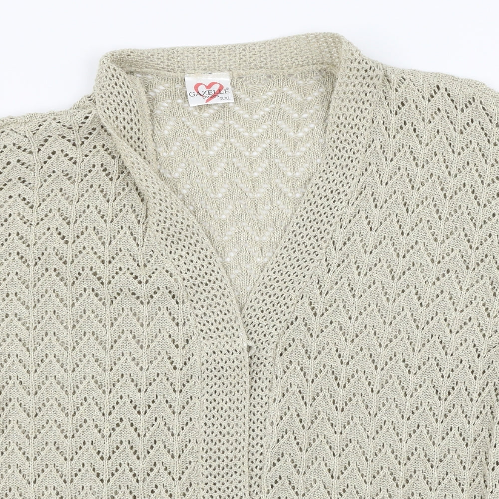 Gazelle London Womens Beige   Cardigan Jumper Size 2XL