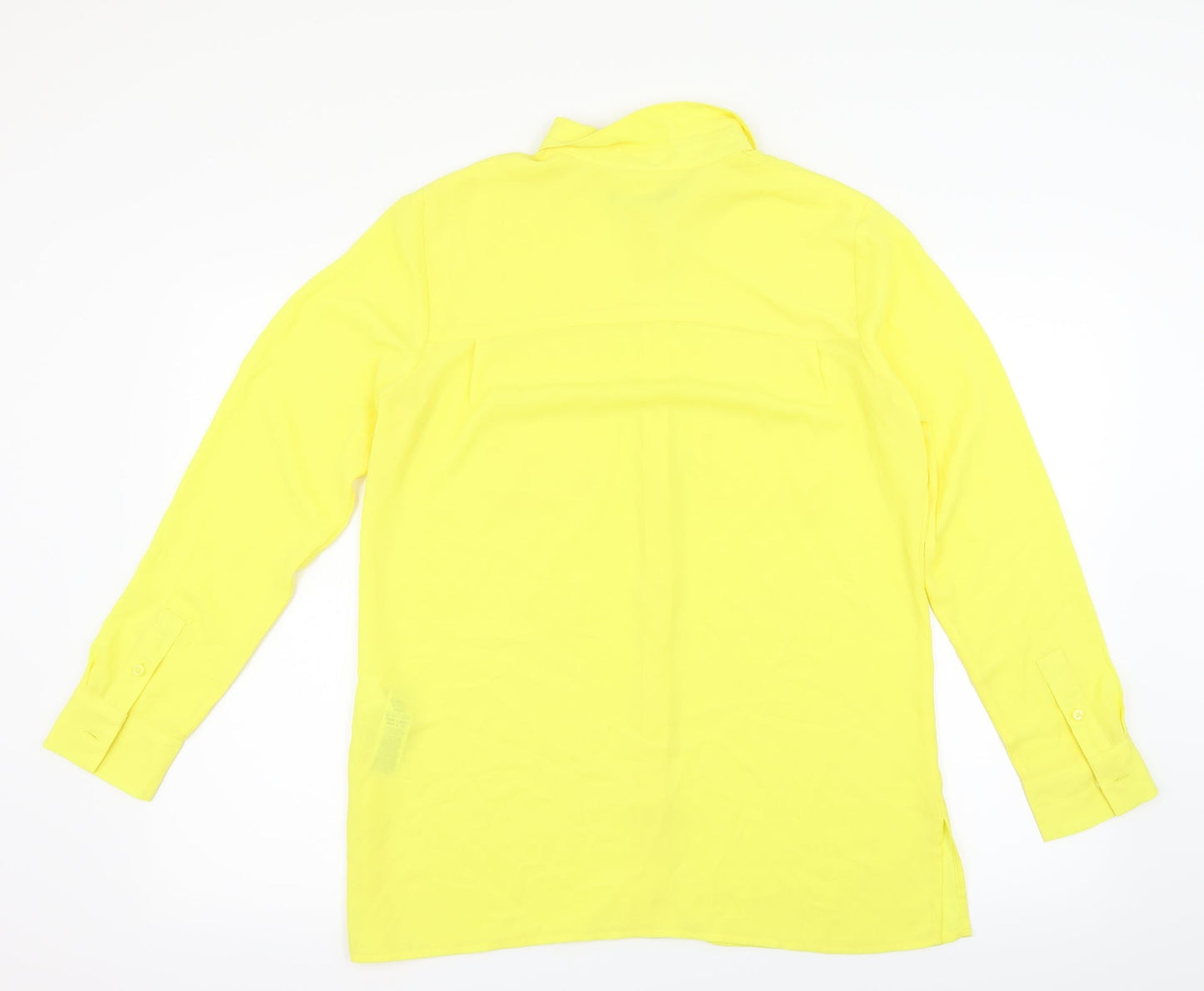 Womens UK Size 12 M&S Yellow Basic Button-Up