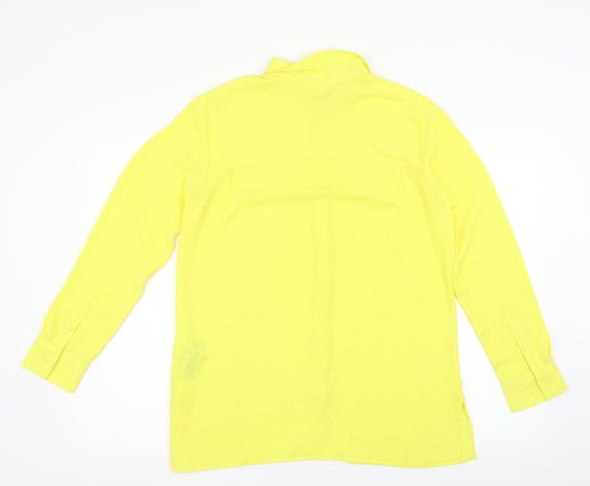 Womens UK Size 12 M&S Yellow Basic Button-Up