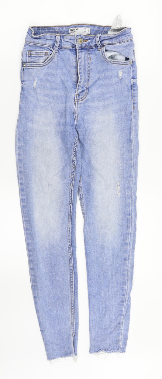 Bershka Womens Blue  Denim Skinny Jeans Size 8 L26 in