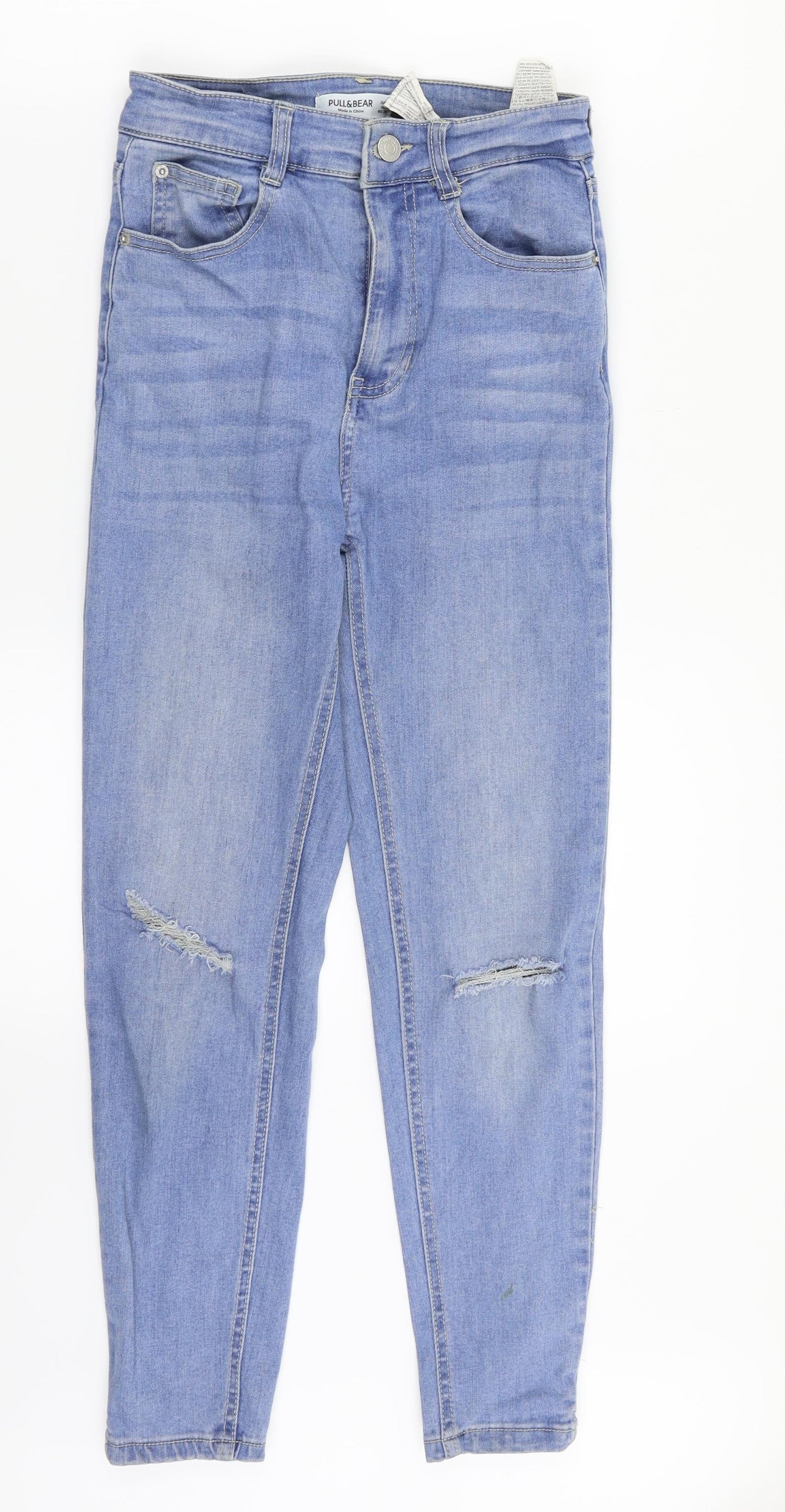 Pull&Bear Womens Blue  Denim Straight Jeans Size 8 L24 in