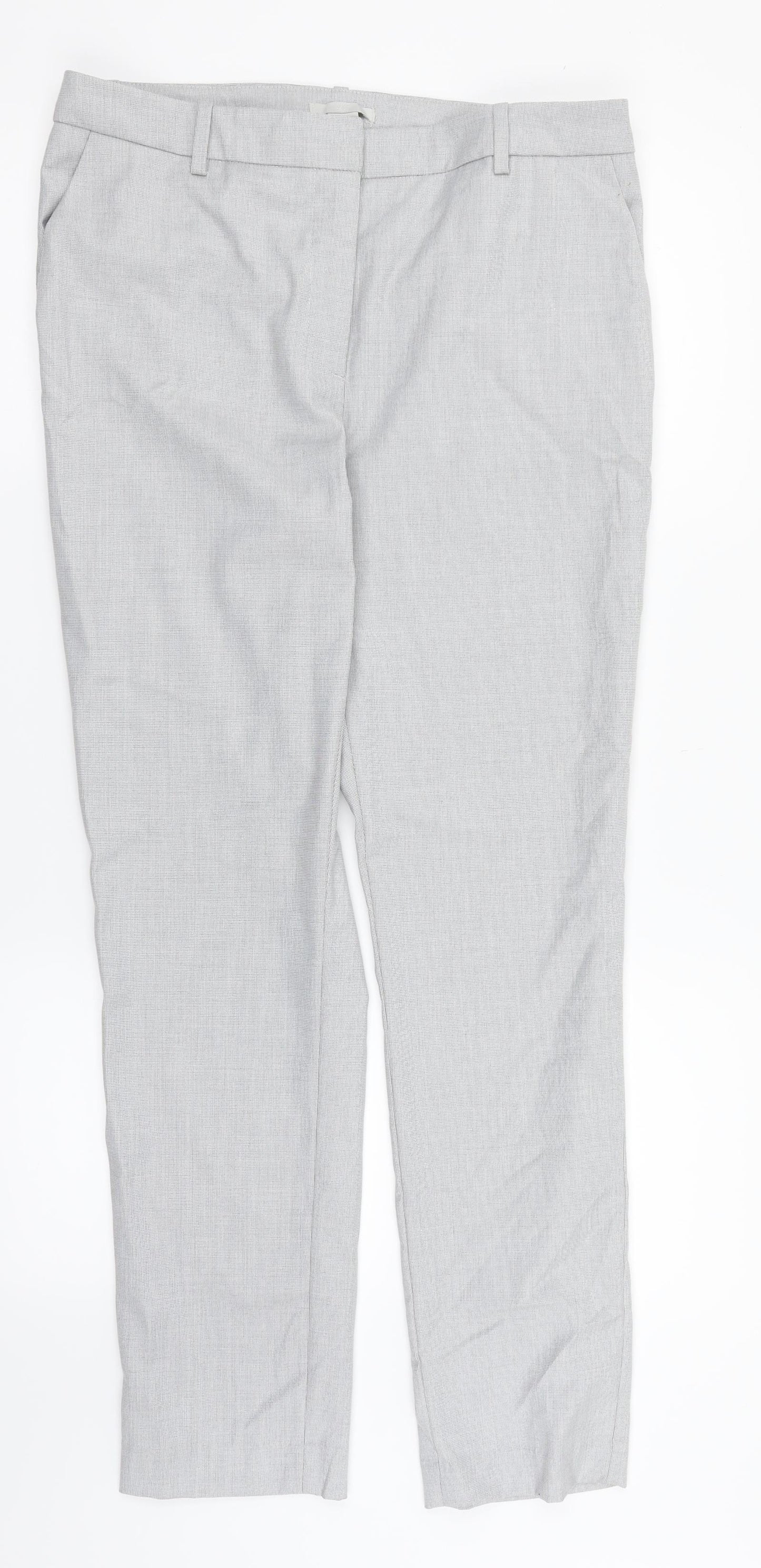 Womens UK Size 12 H&M Regular Fit Dress Pants Grey Trousers