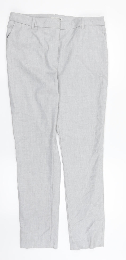 Womens UK Size 12 H&M Regular Fit Dress Pants Grey Trousers
