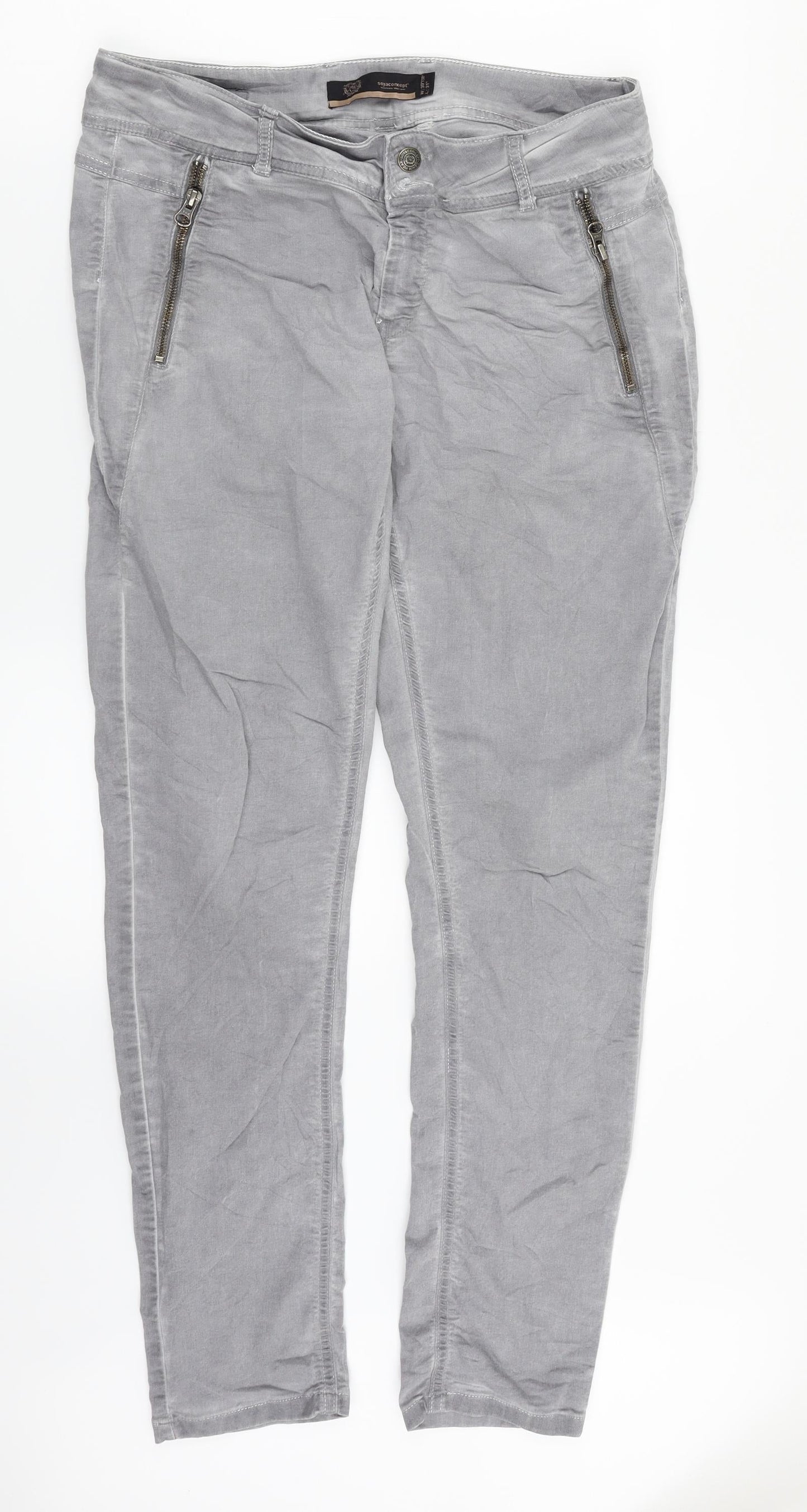 Soyaconcept Womens Grey  Denim Straight Jeans Size 30 in L31 in