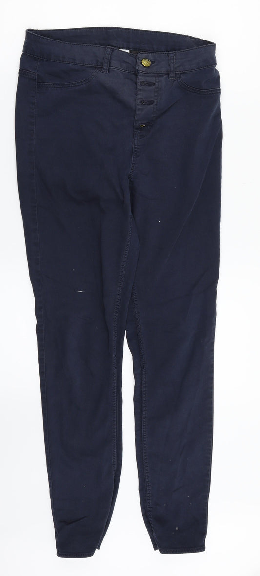 Womens UK Size 14 H&M Regular Fit Chino Blue Trousers