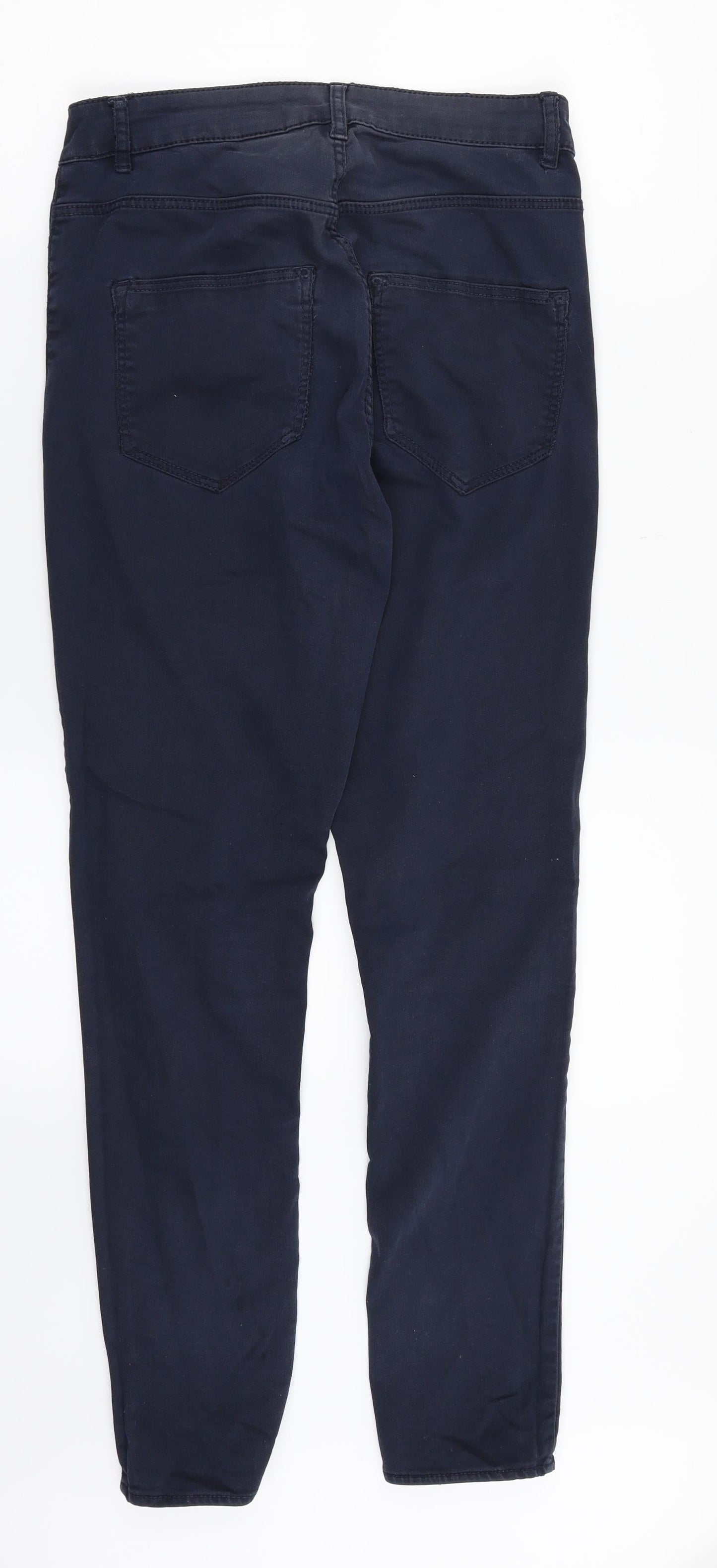 Womens UK Size 14 H&M Regular Fit Chino Blue Trousers