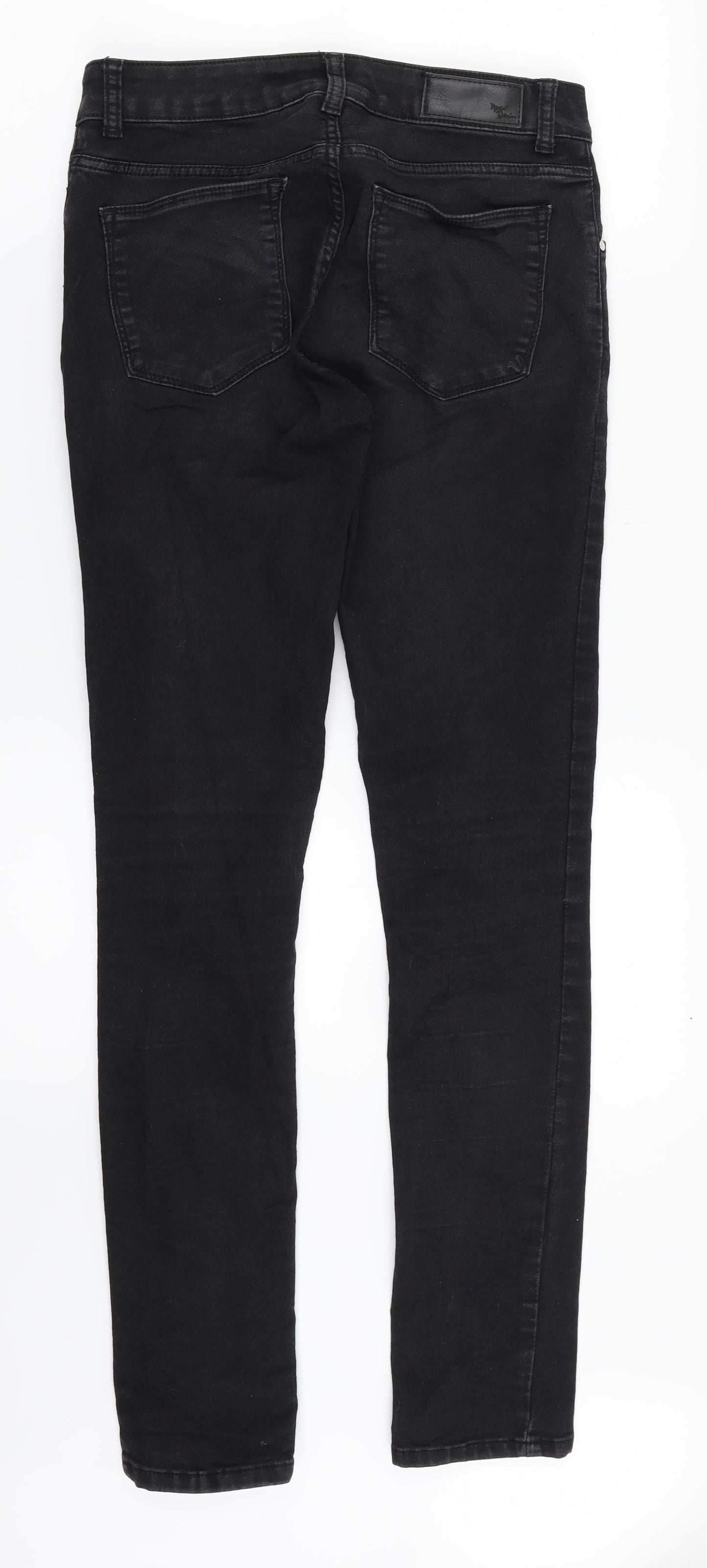 Never Denim Womens Black  Denim Straight Jeans Size 31 in L30 in