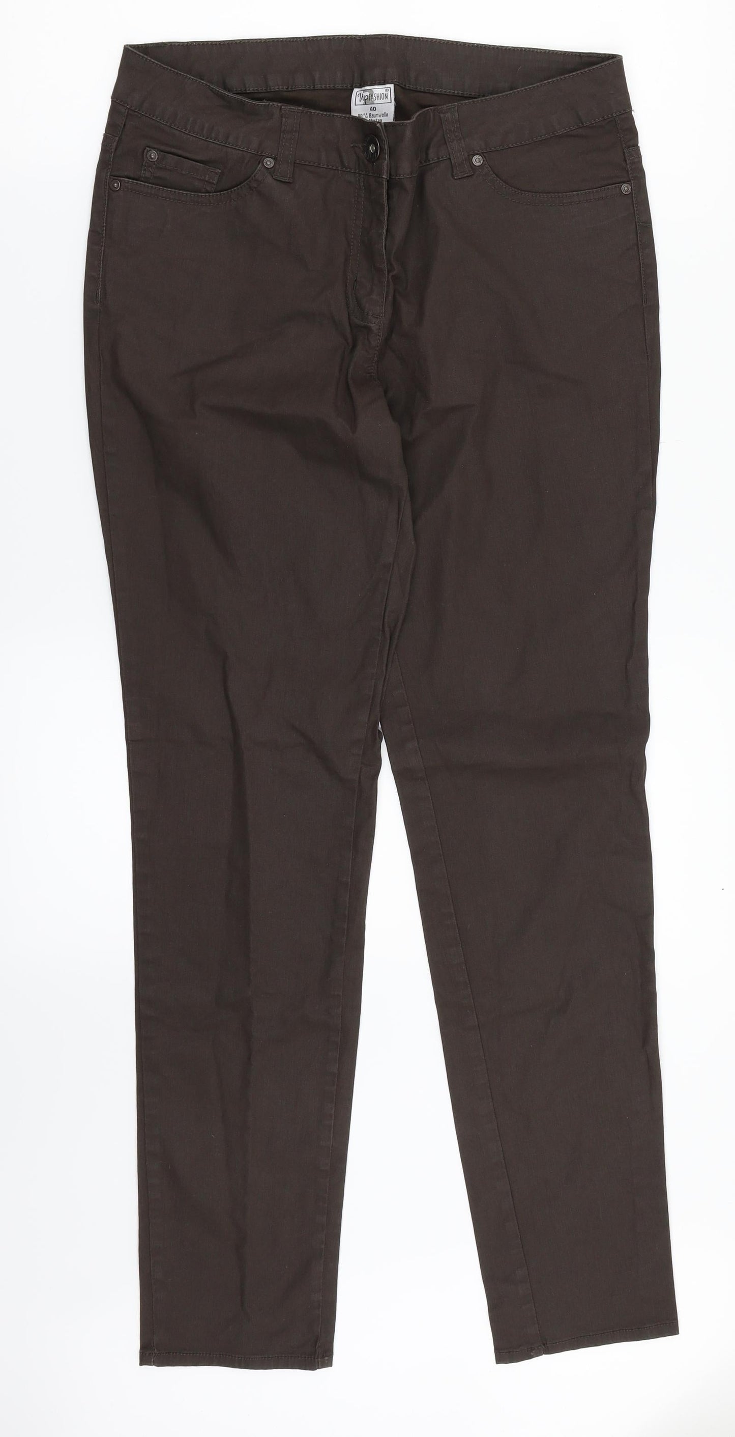 UpFashion Womens Brown   Trousers  Size 12 L31 in
