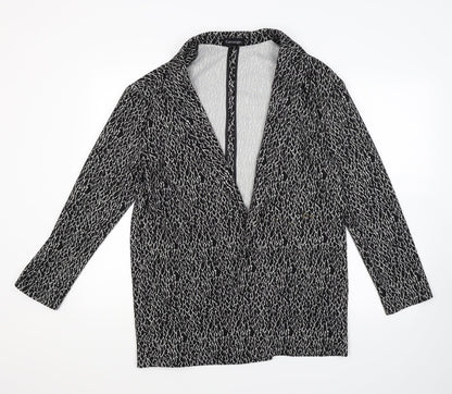 George Womens Black Animal Print  Cardigan Jumper Size 12