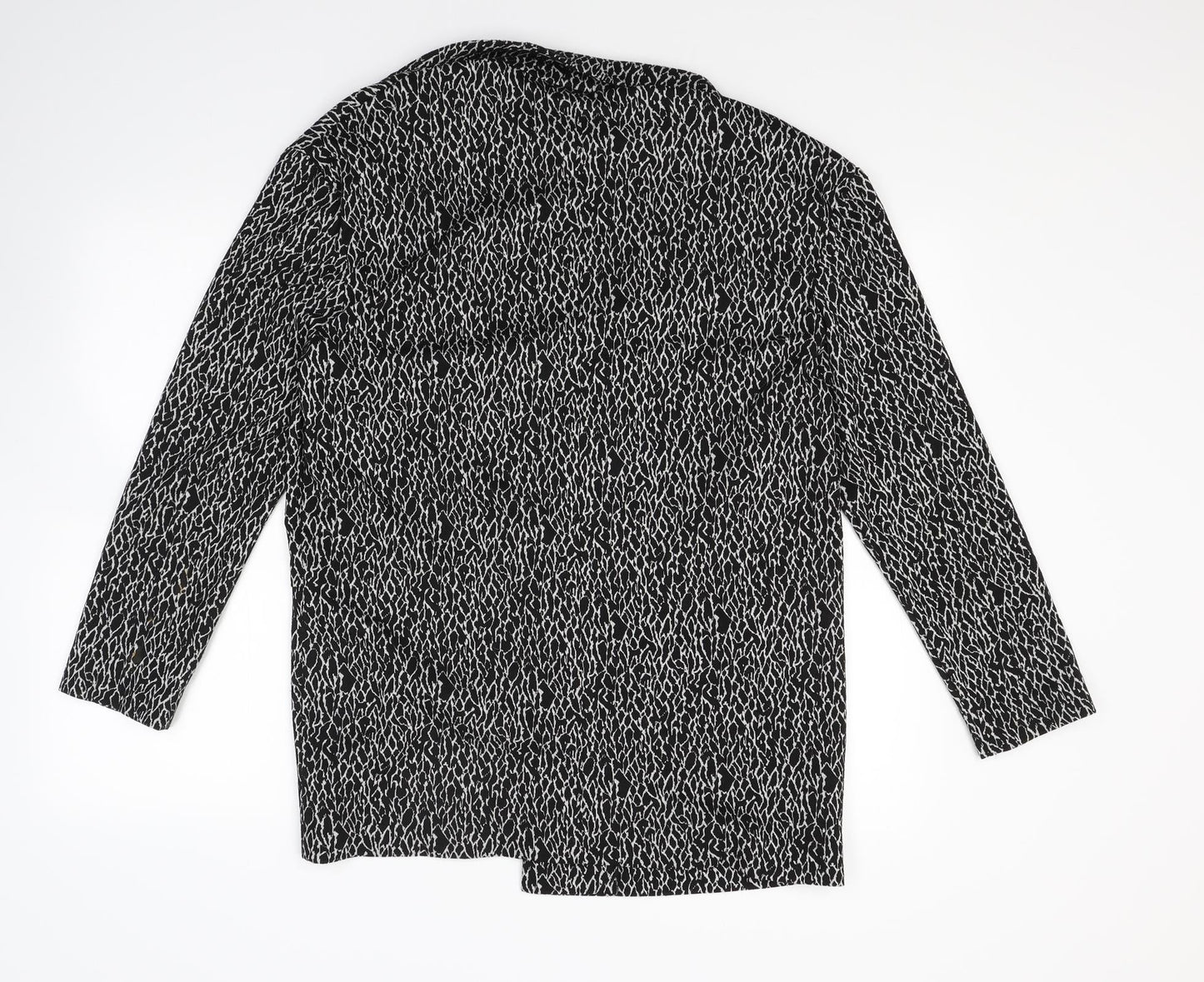 George Womens Black Animal Print  Cardigan Jumper Size 12