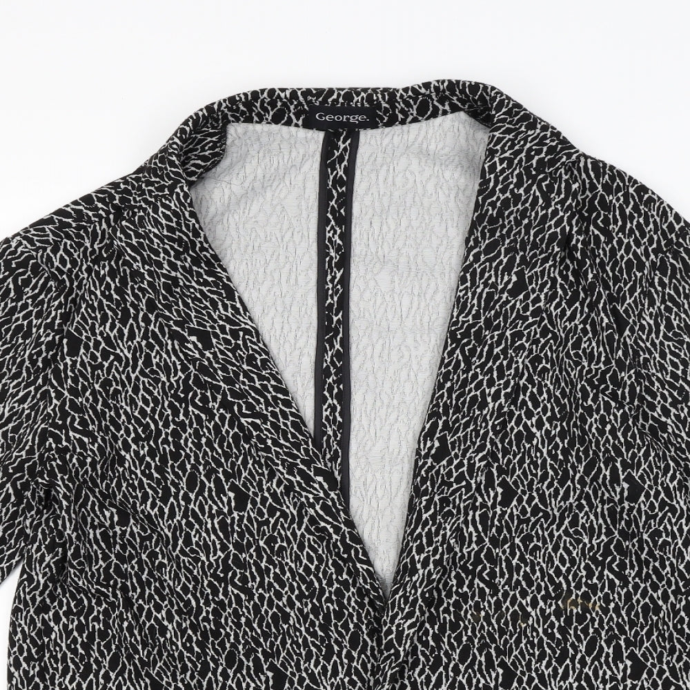 George Womens Black Animal Print  Cardigan Jumper Size 12
