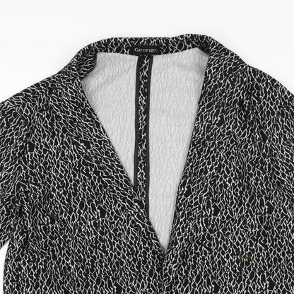 George Womens Black Animal Print  Cardigan Jumper Size 12