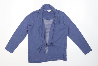 Marks and Spencer Womens Blue Striped  Cardigan Jumper Size 14  - Cardigan and Top All in One