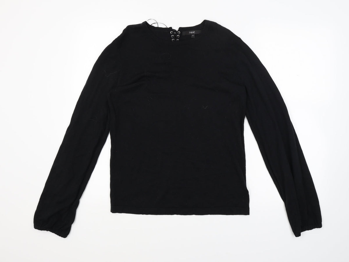 Next Womens Black  Knit Pullover Jumper Size 10