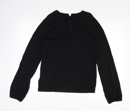 Next Womens Black  Knit Pullover Jumper Size 10