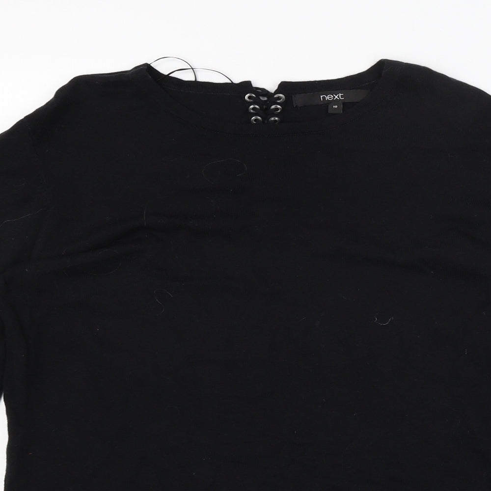 Next Womens Black  Knit Pullover Jumper Size 10