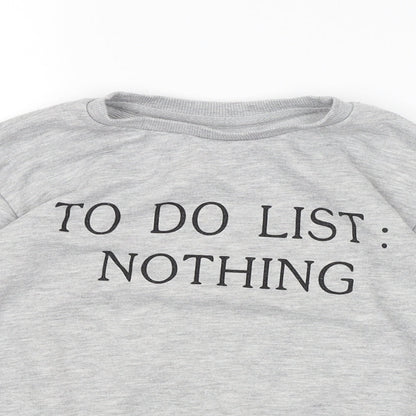 Primark Girls Grey   Pullover Jumper Size 7-8 Years  - To Do List: Nothing