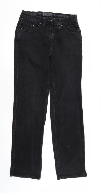 Womens UK Size 29 in Cecil Regular Fit Straight Black Jeans