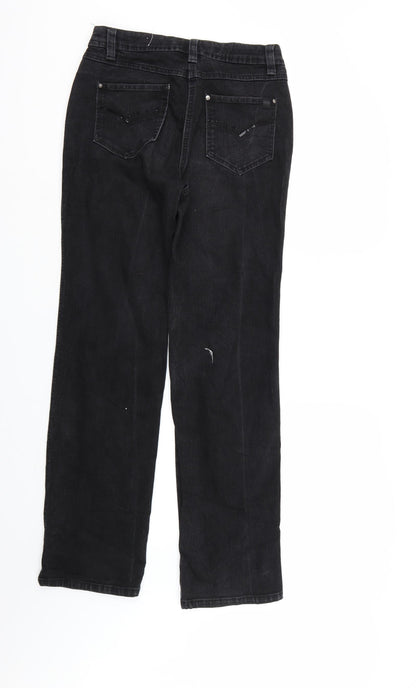Womens UK Size 29 in Cecil Regular Fit Straight Black Jeans