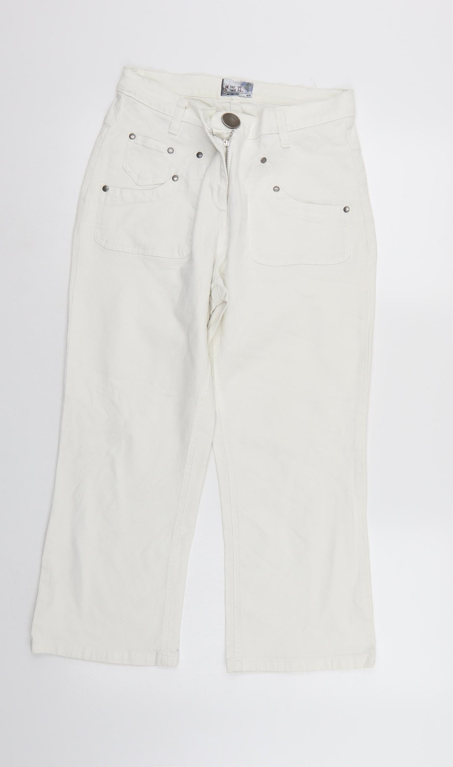 Colours of The World Womens White  Denim Cropped Jeans Size 12 L22 in