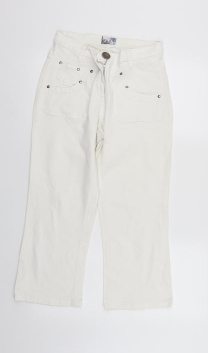Colours of The World Womens White  Denim Cropped Jeans Size 12 L22 in