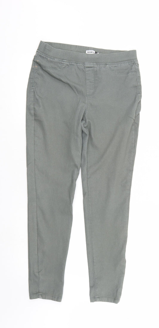 pep & Co Womens Green  Denim Tapered Jeans Size 12 L28 in