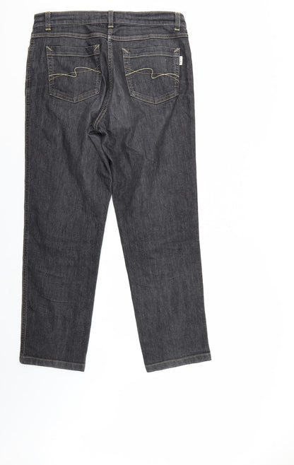 lau rie Womens Black  Denim Straight Jeans Size 10 L26 in