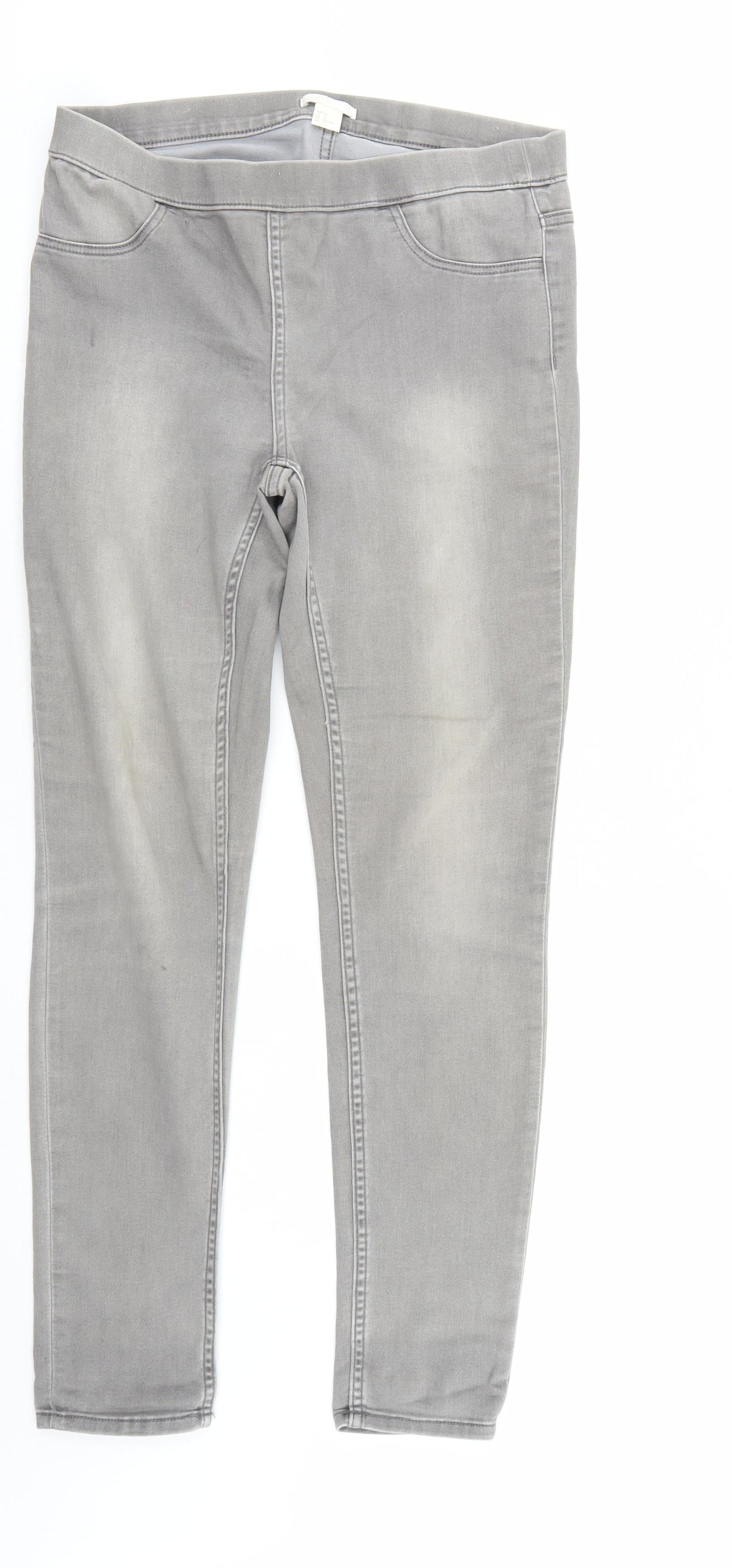 Womens UK Size 12 H&M Regular Fit Straight Grey Jeans