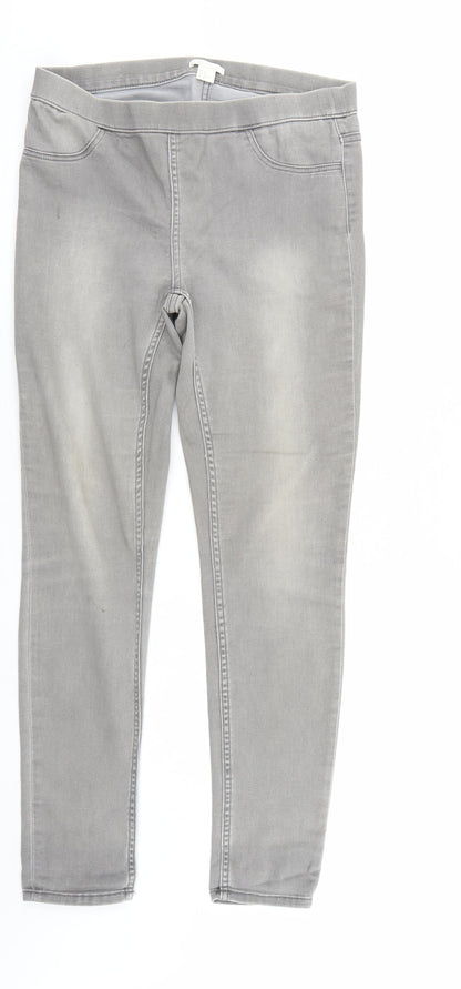 Womens UK Size 12 H&M Regular Fit Straight Grey Jeans